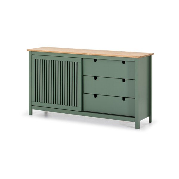 Зелен дървен скрин с чекмеджета Bruna - Marckeric-image-3