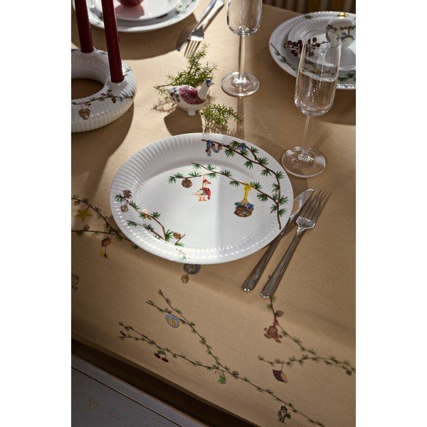Бяла порцеланова чиния с коледен мотив ø 27 cm Hammershøi Christmas – Kähler Design-image-1