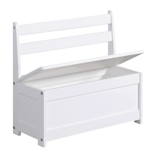 Бяла детска пейка, изработена от масивна борова дървесина Baby - Pinio-image-1