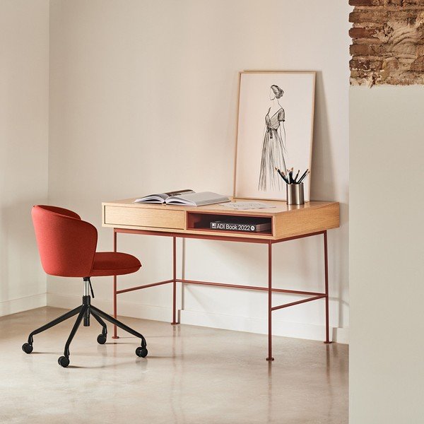 Работна маса с дъбов плот 60x120 cm Yoko – Teulat-image-1