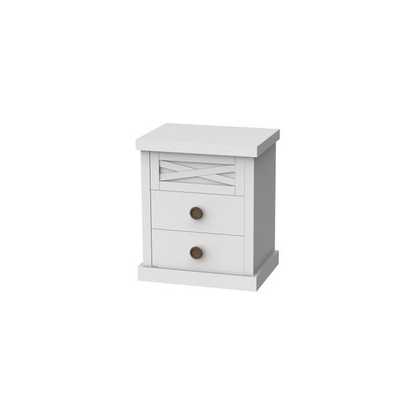 Бяло нощно шкафче с 2 чекмеджета Aspas - Trébol Mobiliario