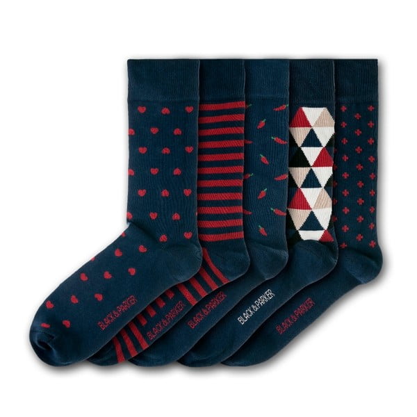 Комплект от 5 чифта чорапи Bennetts Water Gardens, размери 37-43 - Black&Parker London