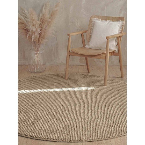 Ръчно изработен вълнен кръгъл килим в естествен цвят ø 200 cm Richmond Diana – Ted Baker-image-2