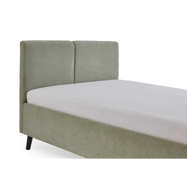 Светлозелено двойно легло 140x200 cm тапицирано с включена подматрачна рамка Piano – Meise Möbel-image-4