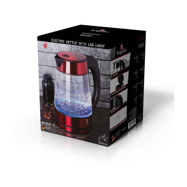 Червена електрическа кана 1,7 л Burgundy Metallic Line - BerlingerHaus-image-4