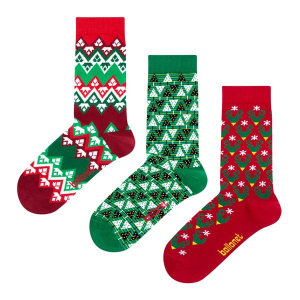 Dárková sada ponožek Ballonet Socks Christmas, velikost 36-40