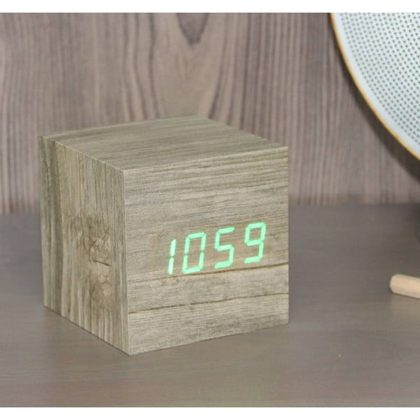Дигитална аларма Wooden Cube Click – Gingko-image-1