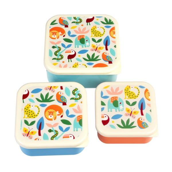 Детски кутии за храна 3 бр. Wild Wonders – Rex London