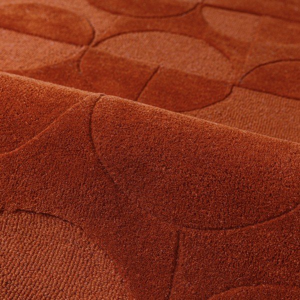 Теракотен ръчно изработен вълнен кръгъл килим ø 160 cm Gigi – Flair Rugs-image-2
