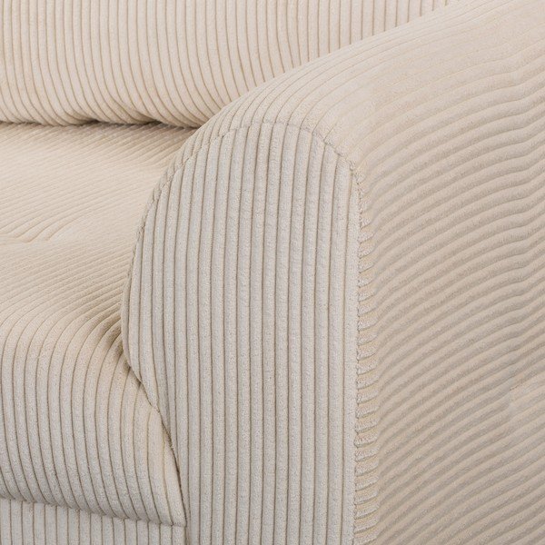 Кремав ъглов диван от велур (ляв ъгъл) Ariella - Ropez-image-1