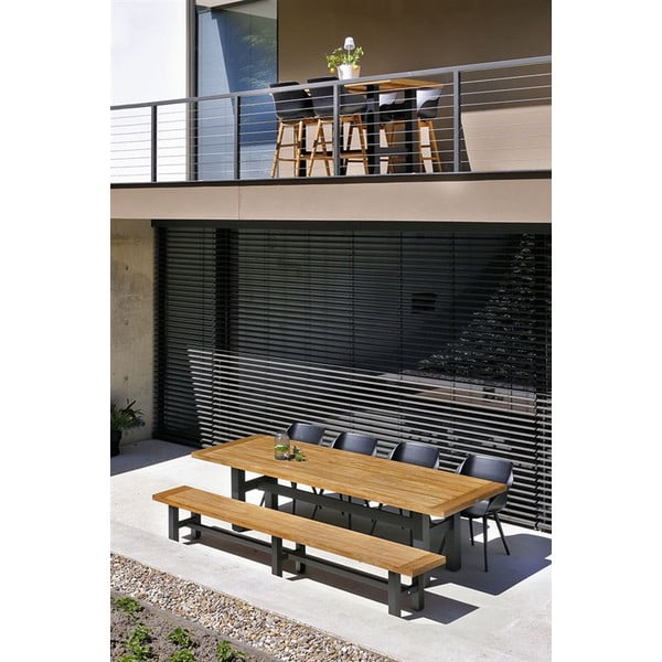 Градинска пейка в черен/естествен цвят Yasmani - Hartman-image-1