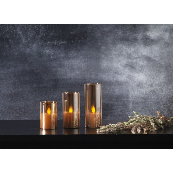 Оранжева LED восъчна свещ в стъкло, височина 7,5 см M-Twinkle - Star Trading-image-2