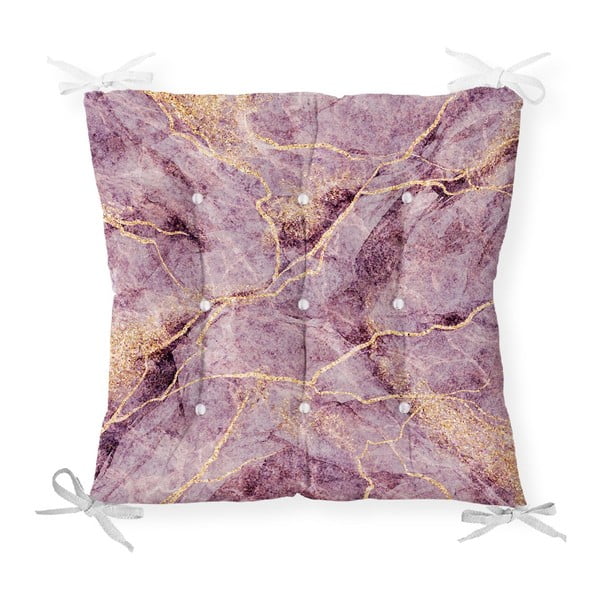 Възглавница за сядане от памучна смес Lila Marble, 40 x 40 cm - Minimalist Cushion Covers