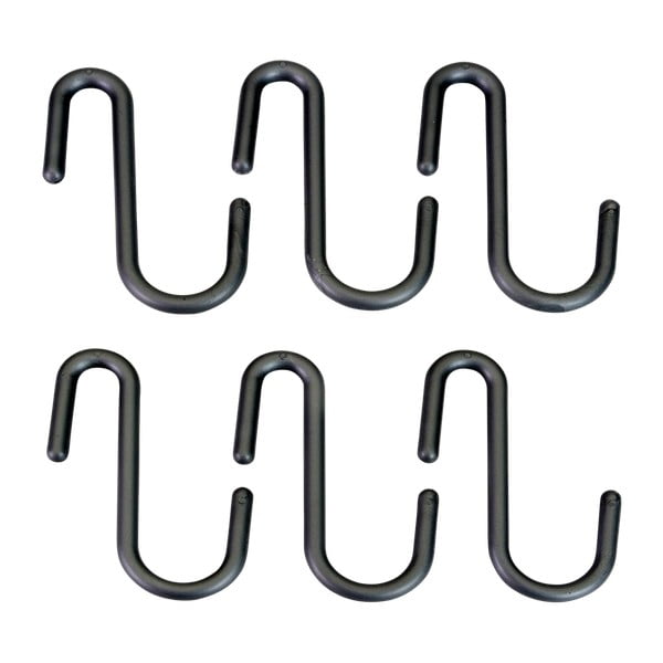 Черни/сиви висящи пластмасови комплект куки 6 бр. City – Metaltex-image-1