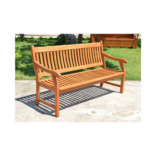 Кафява градинска пейка от масивно дърво New Jersey – Garden Pleasure-image-1