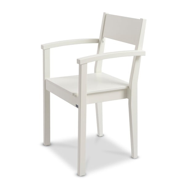 Bílá ručně vyráběná židle z masivního březového dřeva s područkami Kiteen Joki
