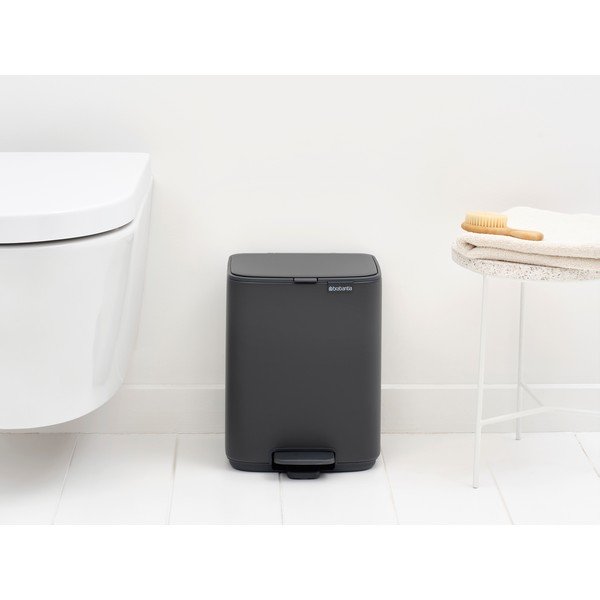 Тъмносиво стоманено кошче за боклук с педал 7 l Bo – Brabantia-image-1