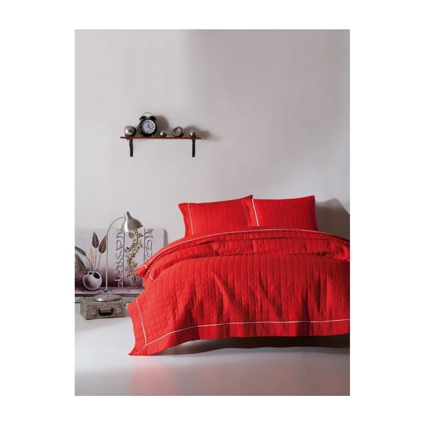 Двойно спално бельо Martina Red, 240 x 220 cm - Mijolnir