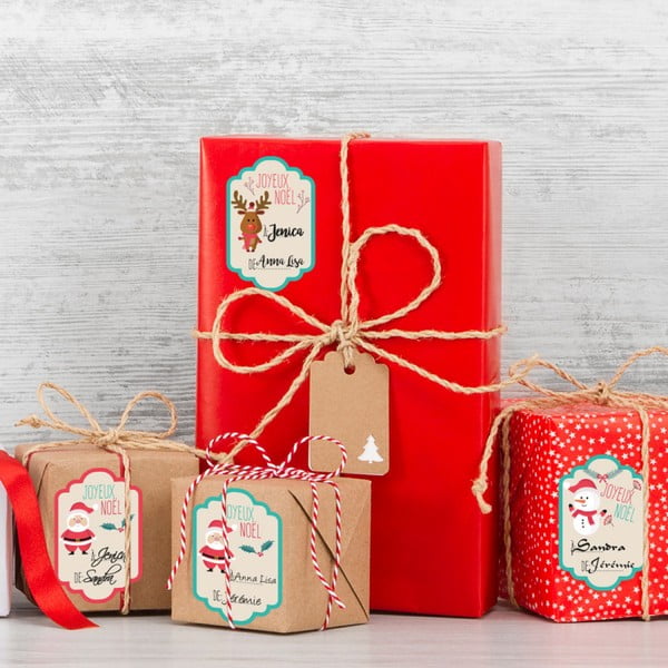 Комплект от 6 коледни етикета Етикети за подаръци - Ambiance