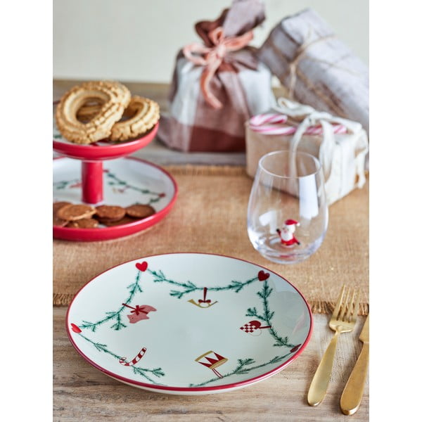 Кремава глинена чиния с коледен мотив ø 25,5 cm Yule – Bloomingville-image-1