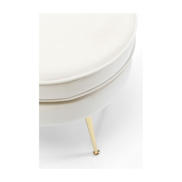 Бяло кадифено столче за крака Water Lily - Kare Design-image-2