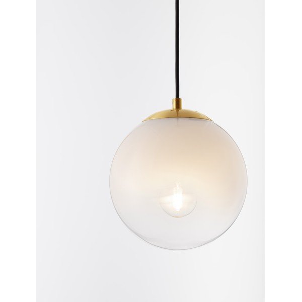 Бяло/ в златист цвят стъклено висящо осветително тяло ø 20 cm Vita – Nova Luce-image-2