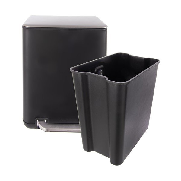 Черно кошче за боклук с педал от неръждаема стомана 20 l Black – Orion-image-4