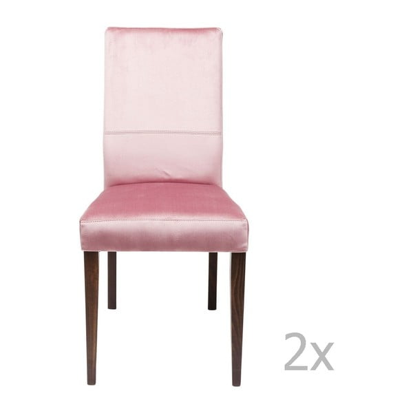 Sada 2 růžových jídelních židlí s nožičkami z bukového dřeva Kare Design Mara