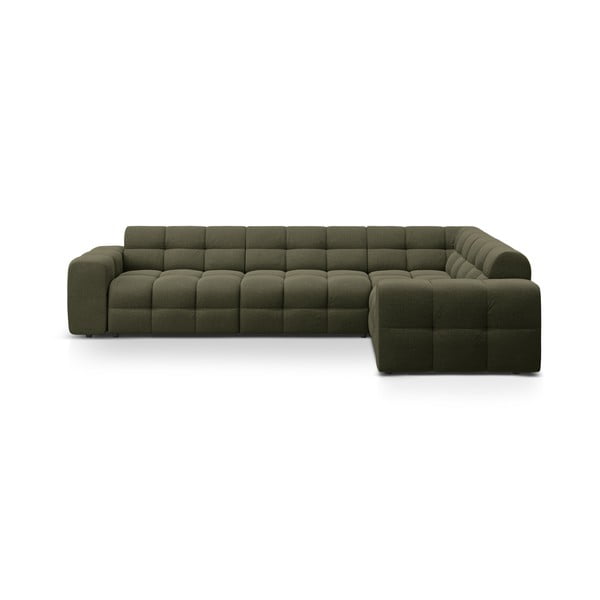 Зелен ъглов диван (десен ъгъл/L форма) Kendal – Micadoni 