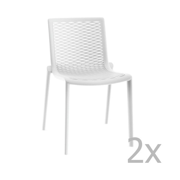 Комплект от 2 бели градински стола за хранене Net-Kat - Resol