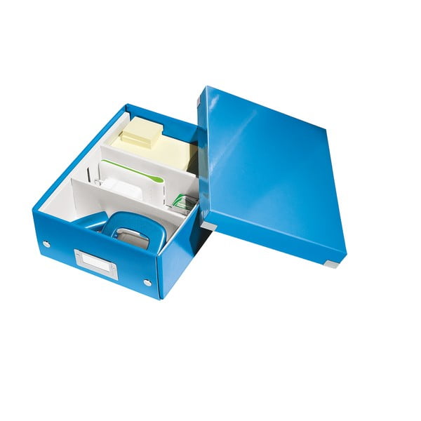 Синя картонена кутия за съхранение с капак Click&Store - Leitz-image-4