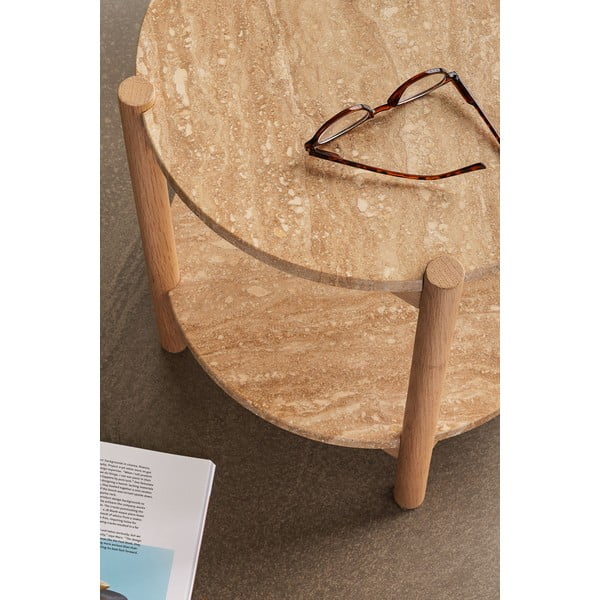 Кръгла странична масичка с скаменен плот за маса ø 43 cm Trava – Hübsch-image-4