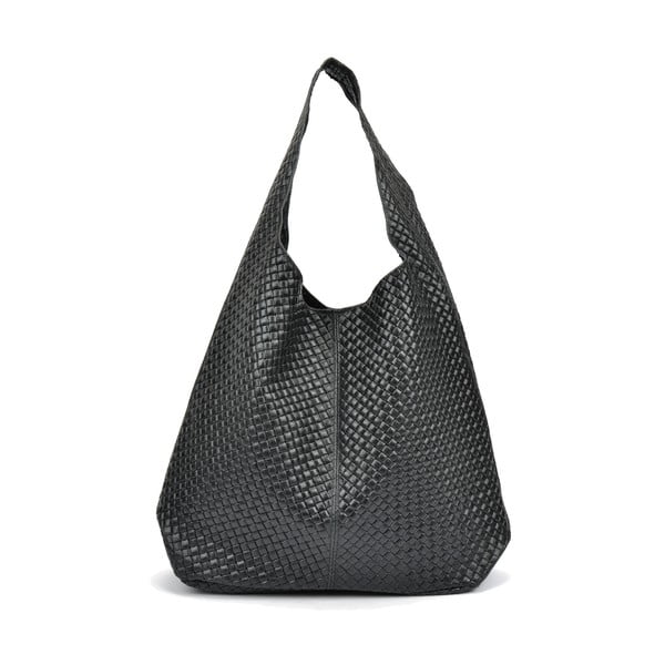 Черна кожена чанта Gabriella - Mangotti Bags