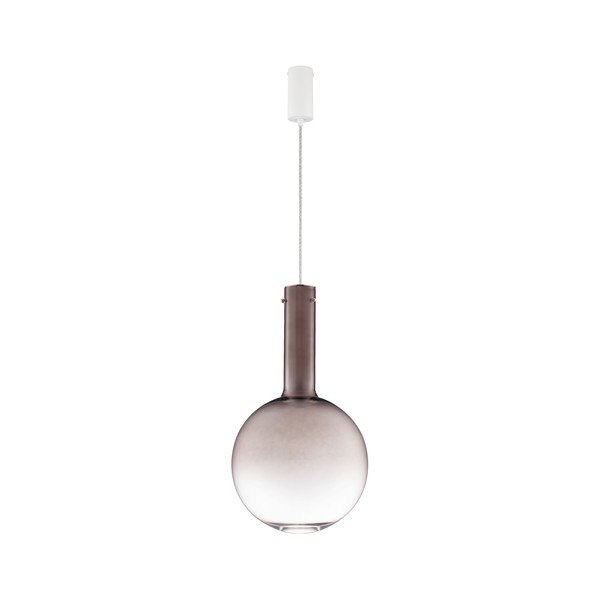 Кафяво стъклено LED затъмняващо се висящо осветително тяло ø 30 cm Nostos – Nova Luce
