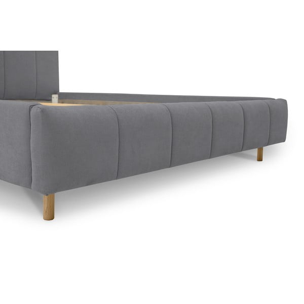 Сиво тапицирано двойно легло с включена подматрачна рамка 180x200 cm Zee – Scandic-image-4