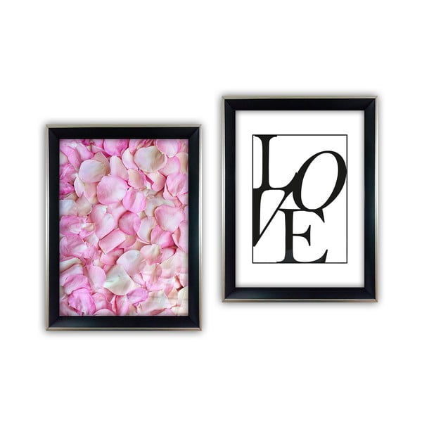 Комплект от 2 стъклени картини Любов, 35 x 45 cm - Vavien Artwork