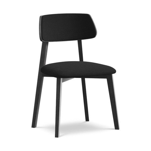 Черен трапезен стол от масивна дървесина Niu – Makamii