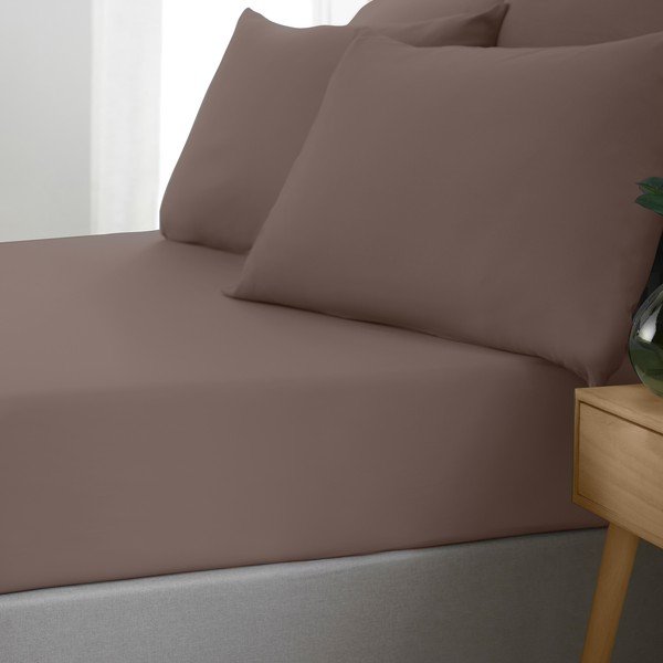 Тъмнокафяв еластичен чаршаф 90x190 cm So Soft Non Iron – Catherine Lansfield-image-1