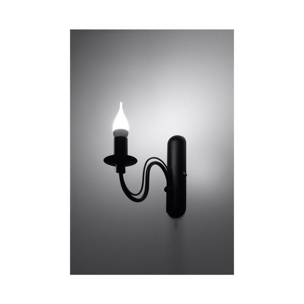 Черна метална стенна лампа Fiorano – Sollux-image-1