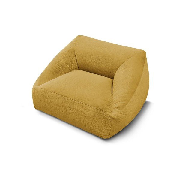 Жълт пуф от изкуствен косъм Lilibet – Bobochic Paris-image-4