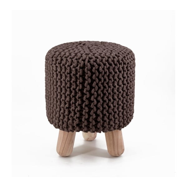 Hnědá vysoká stolička s háčkováním Moycor Crochet