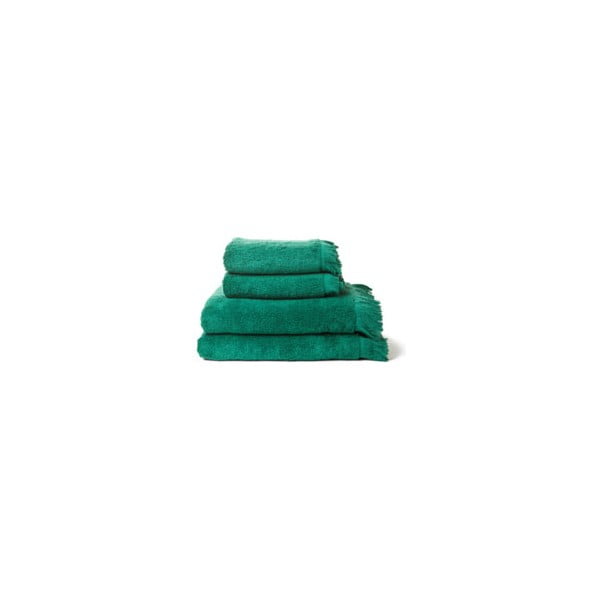 Set 2 zelených bavlněných ručníků a 2 osušek Casa Di Bassi Bath