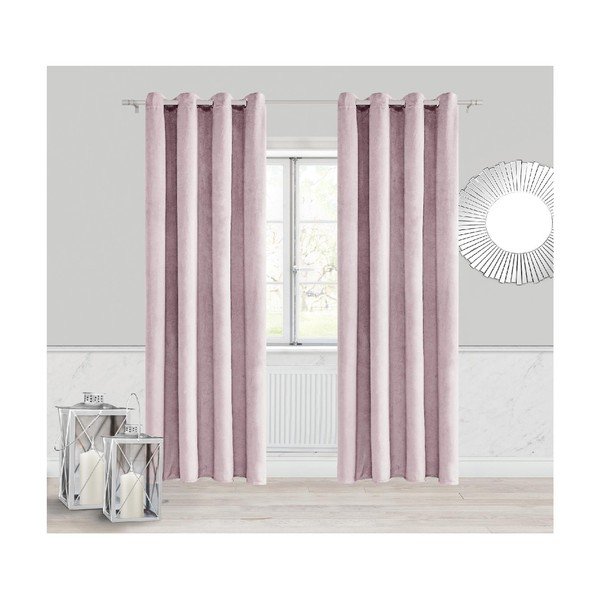 Прахово розово кадифено перде, 140 x 250 cm - Slowdeco