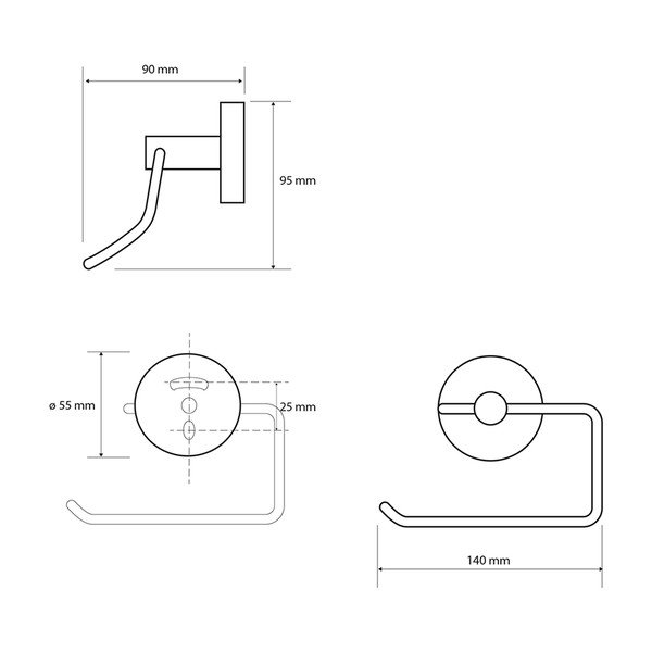 Държач за тоалетна хартия от черен месинг X-Round - Sapho-image-1