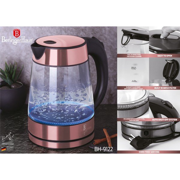 Розова електрическа кана 1,7 л I-Rose Edition - BerlingerHaus-image-3