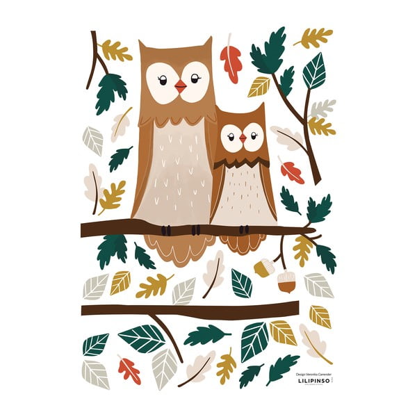 Лист със стикери 30x42 cm Owl Family - Lilipinso