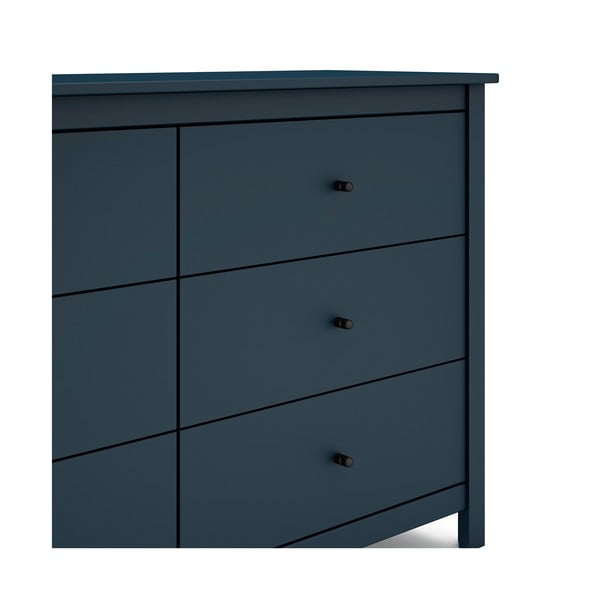 Тъмносин нисък скрин от бор 130x80 cm Misti - Marckeric-image-4