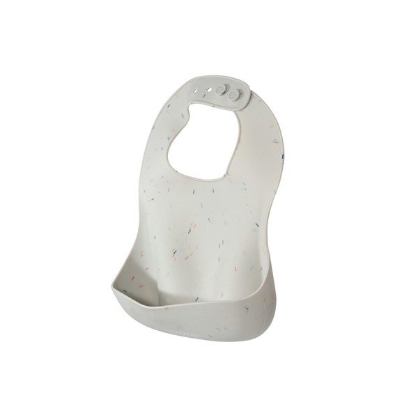 Бял силиконов лигавник с джоб Bib Confetti - Kindsgut-image-2