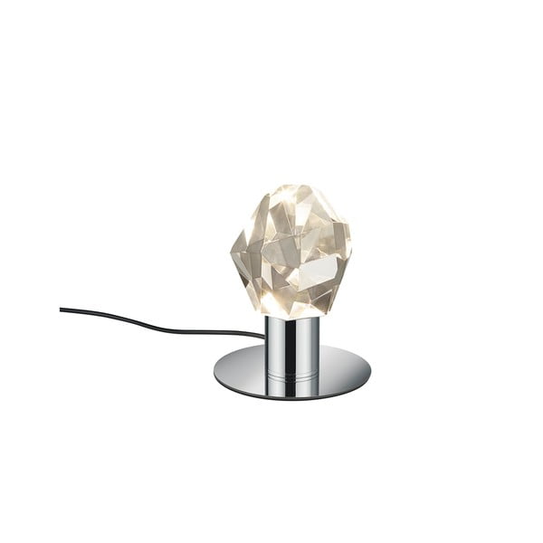 LED настолна лампа в сребрист цвят със стъклен абажур (височина 17 cm) Verano – Trio Select-image-1