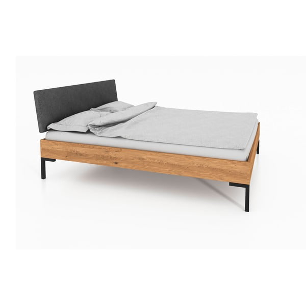 Дъбово двойно легло с тапицирана табла 140x200 cm Abises 1 - The Beds